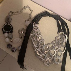 Jewelry - Necklace Combo - Black/Silver/Gray